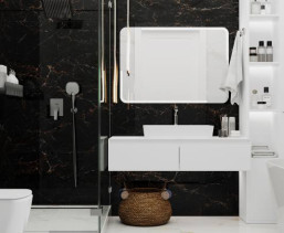 Керамогранит Нирвана Блэк черный полированный 60x120