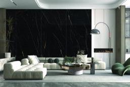 Керамогранит Maimoon Ceramica Слэб Стратум Порторо Полированный/Slabs Stratum Portoro Polish 120x280 см