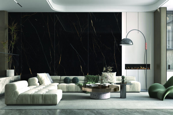 Керамогранит Maimoon Ceramica Слэб Стратум Порторо Полированный/Slabs Stratum Portoro Polish 120x280 см