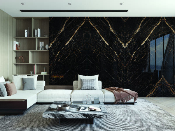 Керамогранит Maimoon Ceramica Слэб Магма Блэк Полированный/Slabs Magma Black Polish 120x280 см