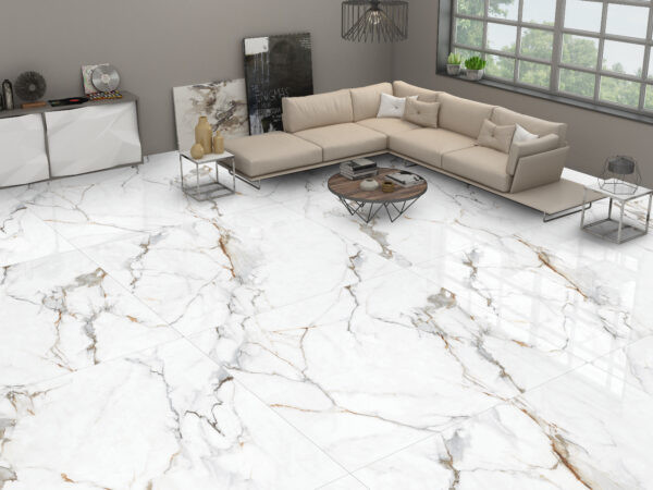 Керамогранит Maimoon Ceramica Слэб Аполло Вайт Полированный/Slabs Apollo White Polish 120x280 см