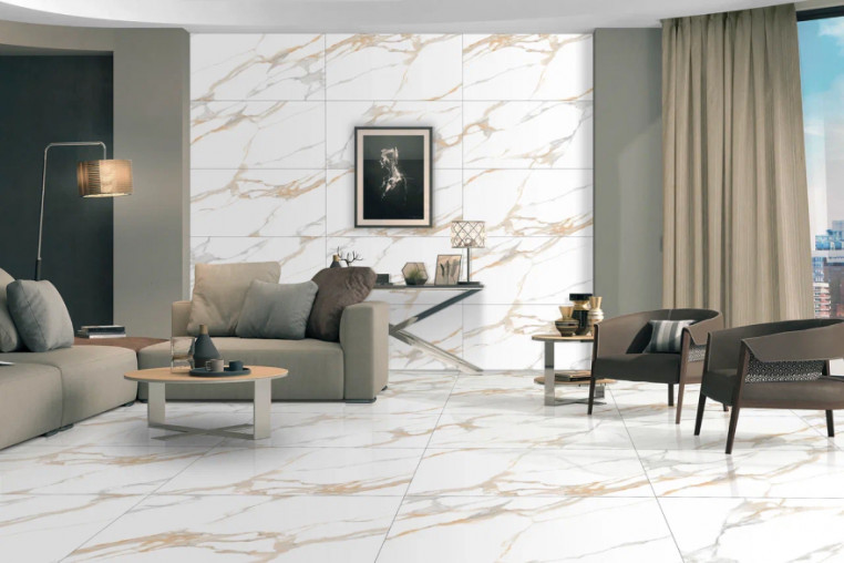 Керамогранит Avroria AM22-15 серо-золотистый мрамор / Dior 1200x600 полированный